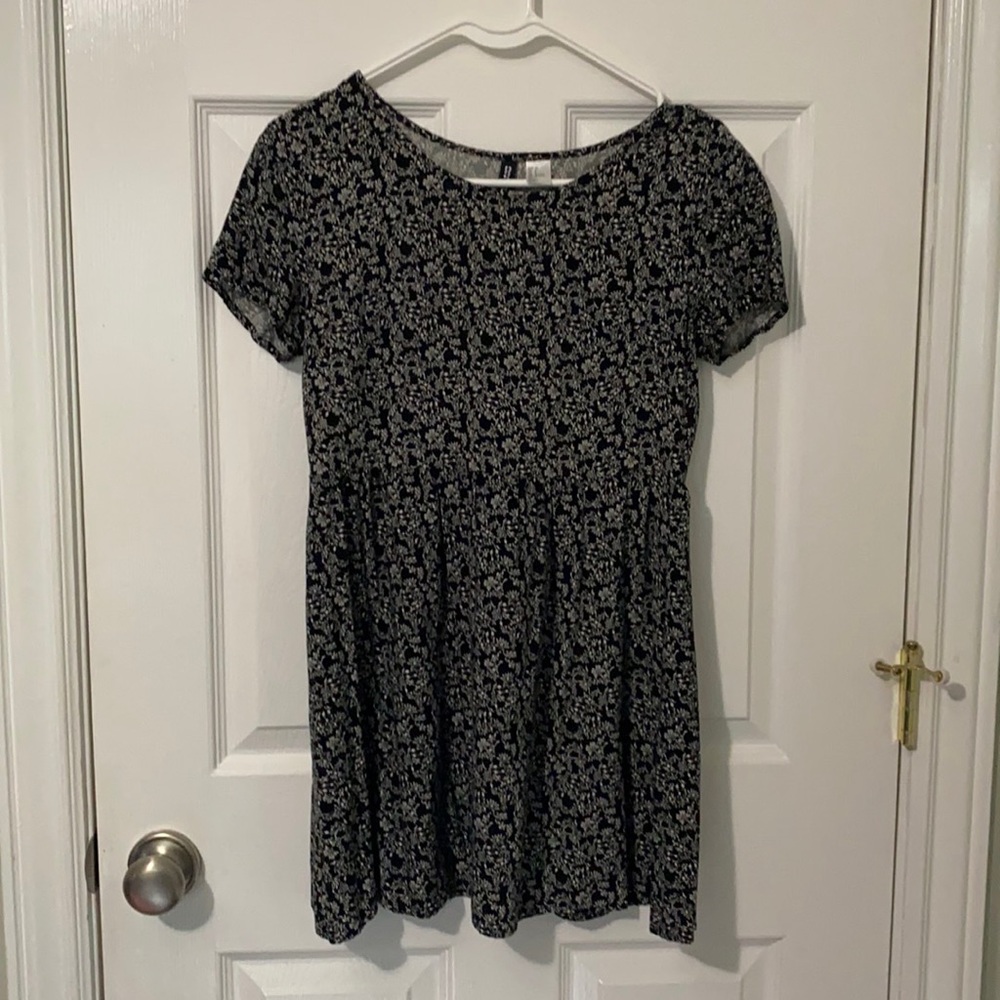 Black and White floral mini dress
